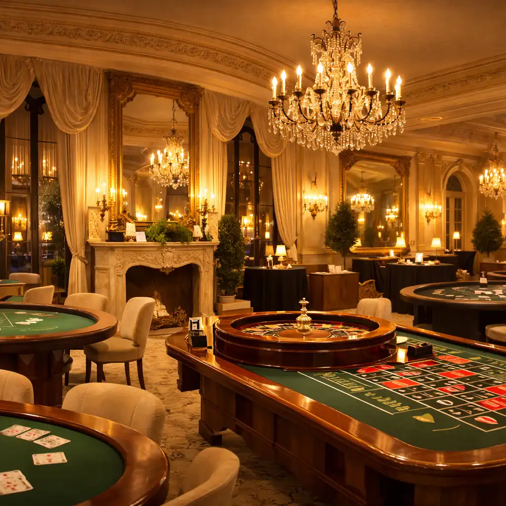 Ambiance lumineuse d'une soirée casino TJL Legal Advisory